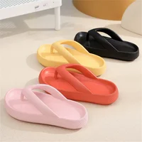 Soft Sole Platform Flip Flops Women 2023 Summer Beach Non Slip Cloud Slippers Woman Thick Sole Clip Toe Bathroom Slides Sandals 1