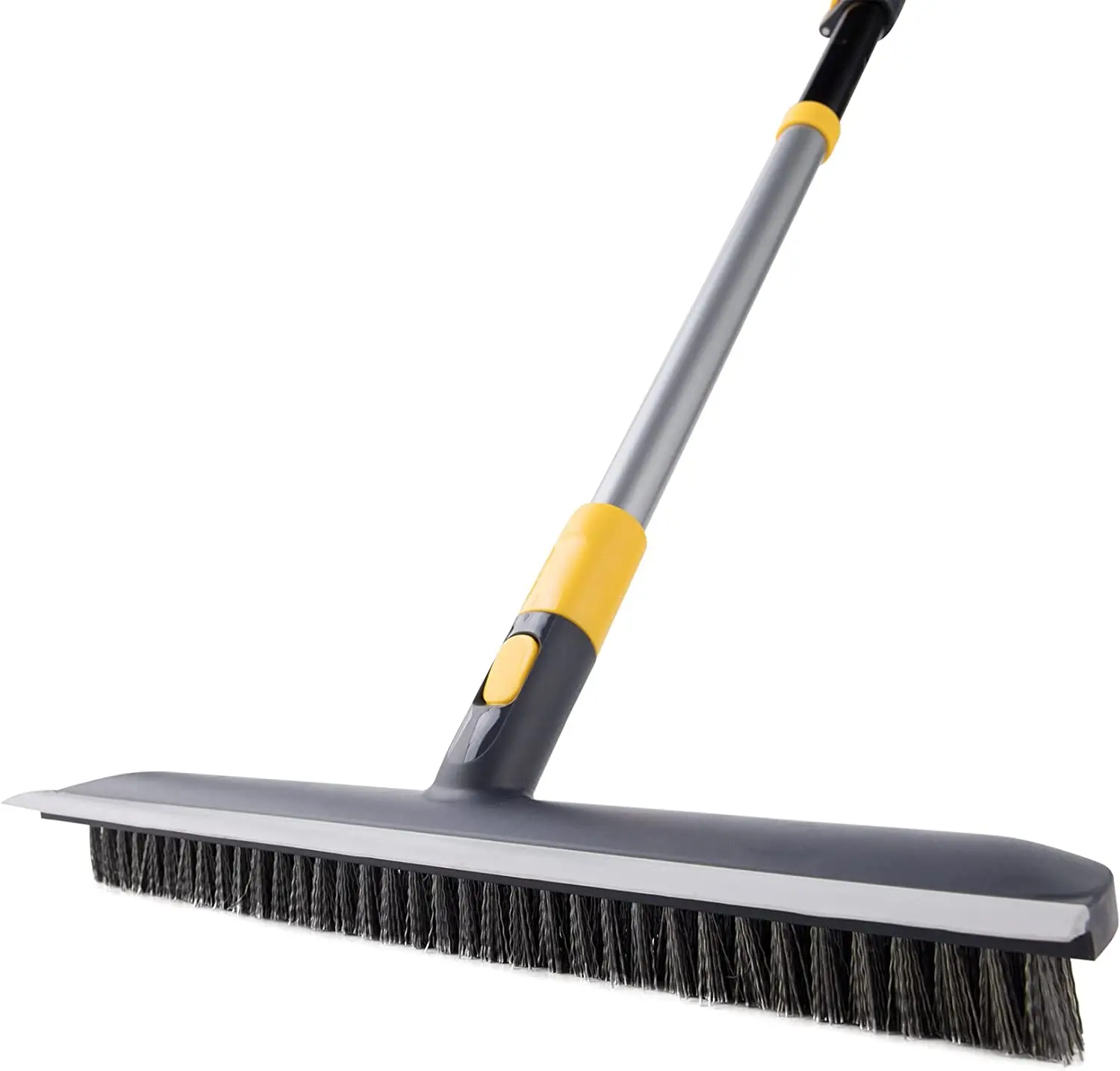 JOYBOS Floor Scrub Brush 2 In 1 Garage Bathroom Wiper Stiff Bristle Window  Squeegee Magic Broom