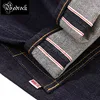 MBBCAR original design vintage black 14oz selvedge denim jeans for men button fly cotton unwashed blue slim straight pants 7701 1
