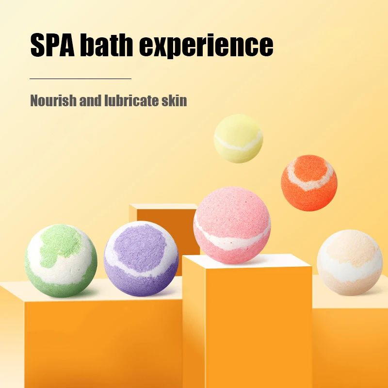 Essential Oil Bubble Bath Ball Bombs Stress Relief Exfoliating Moisturizing Fragrance Natural Shower SPA Small Salt Ball Cleaner