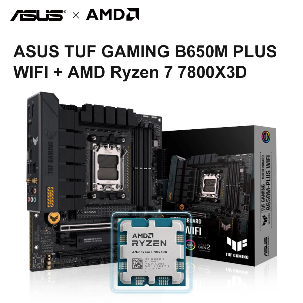 AMD Ryzen 7 7800X3D + ASUS TUF GAMING B650M PLUS WIFI New AMD B650