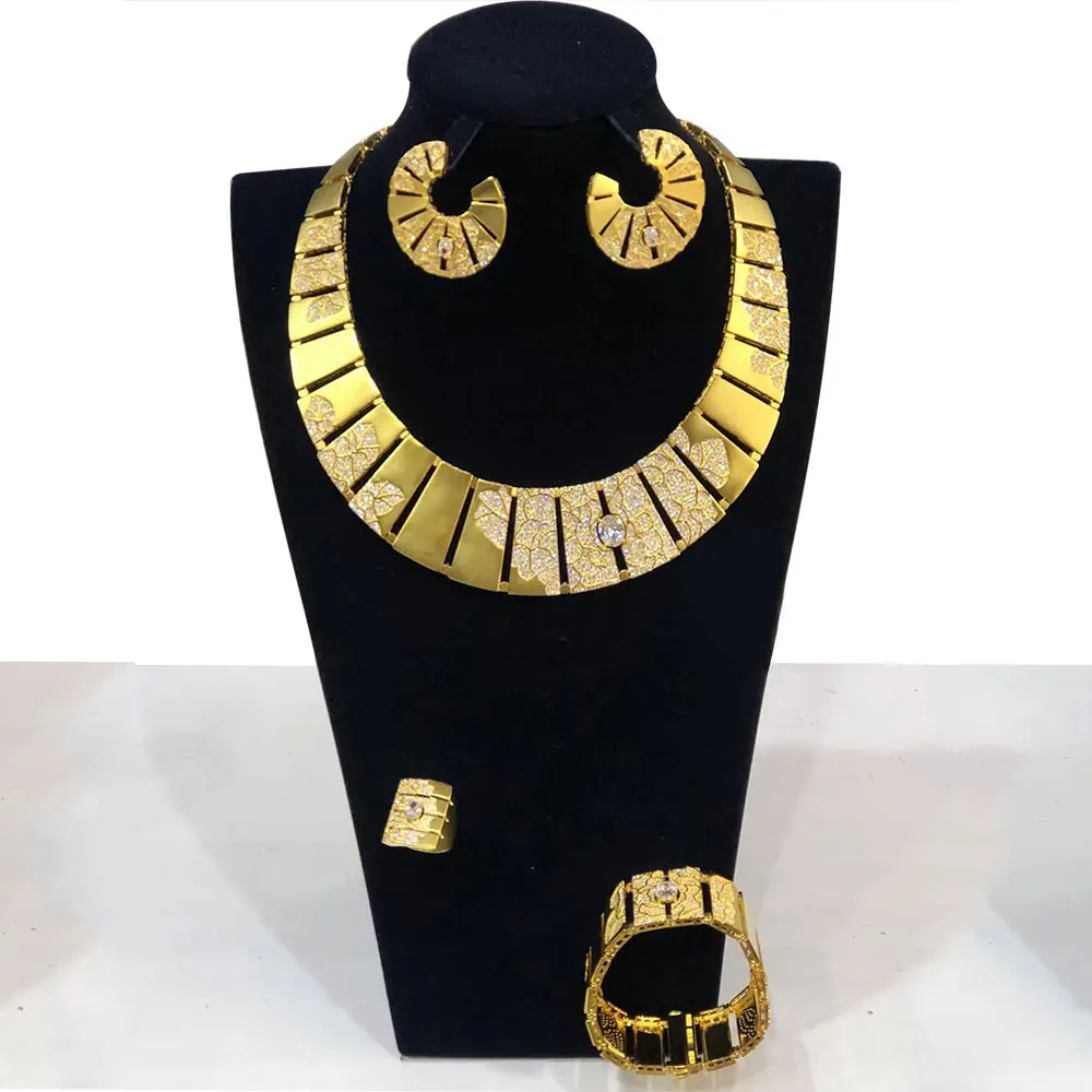 

Missvikki Famous Brand 4PCS Luxury African Jewelry Set For Women Wedding Party Zircon Crystal Indian Dubai Bridal Jewelry Sets