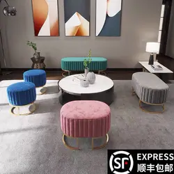 Taburete de lujo ligero para la entrada del Hogar, accesorio para cambio de zapatos, color rojo, sencillo, para sala de estar, sofá pequeño, dormitorio, cama, entrada