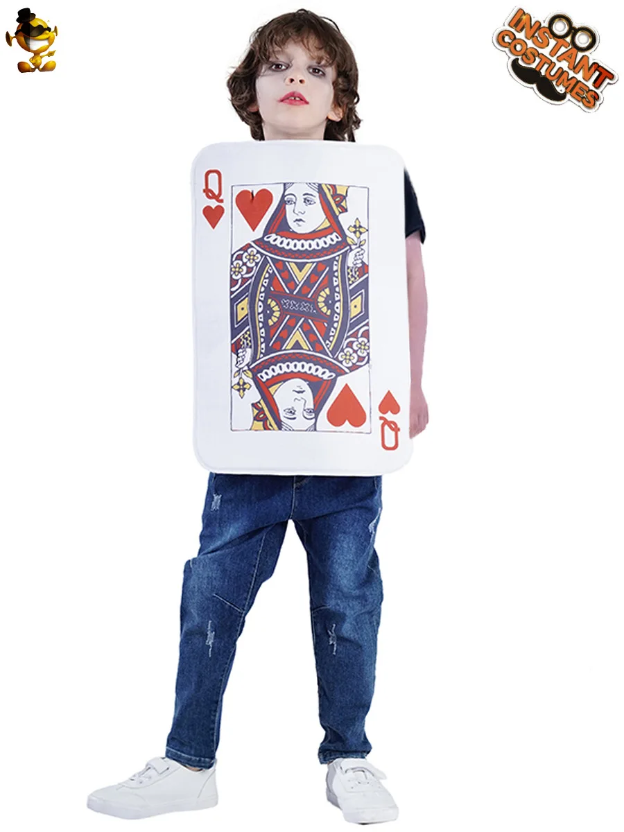 Funny Children's Poker Show Props Costume Mardi Gras Poker Party Costume Festival Performance Props Fit 100 to 150cm