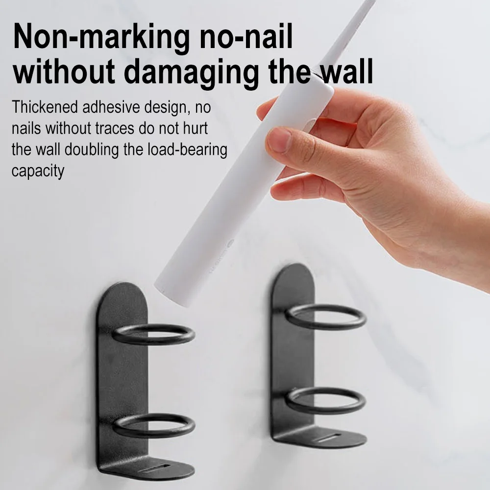 Wall-Mounted Electric Toothbrush Holder Holder Punch-Free Razor Holder Storage Shelf Toothbrush Organizer Bathroom Accessories