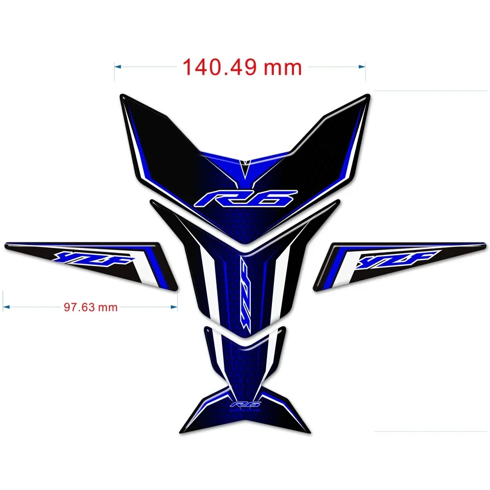 Motocycle Decal YZF R6 Tank Pad Stickers Decal Protector For YAMAHA YZF-R6 YZFR6 Fairing Emblem Badge Logo R6 Knee 2015-2020