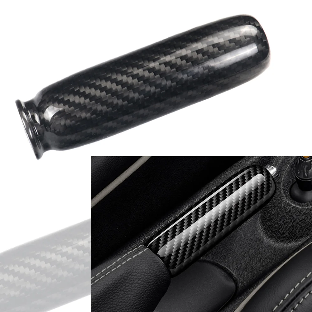 

For Mini Cooper R50 R52 R53 R55 Carbon Fiber Car Handbrake Cover Handle Protector