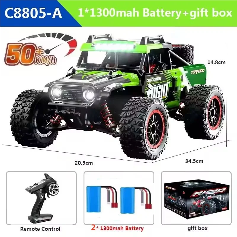 JJRC C8805 1:16 4WD Brushless RC Drift Truck-2 Batteries 2.4G