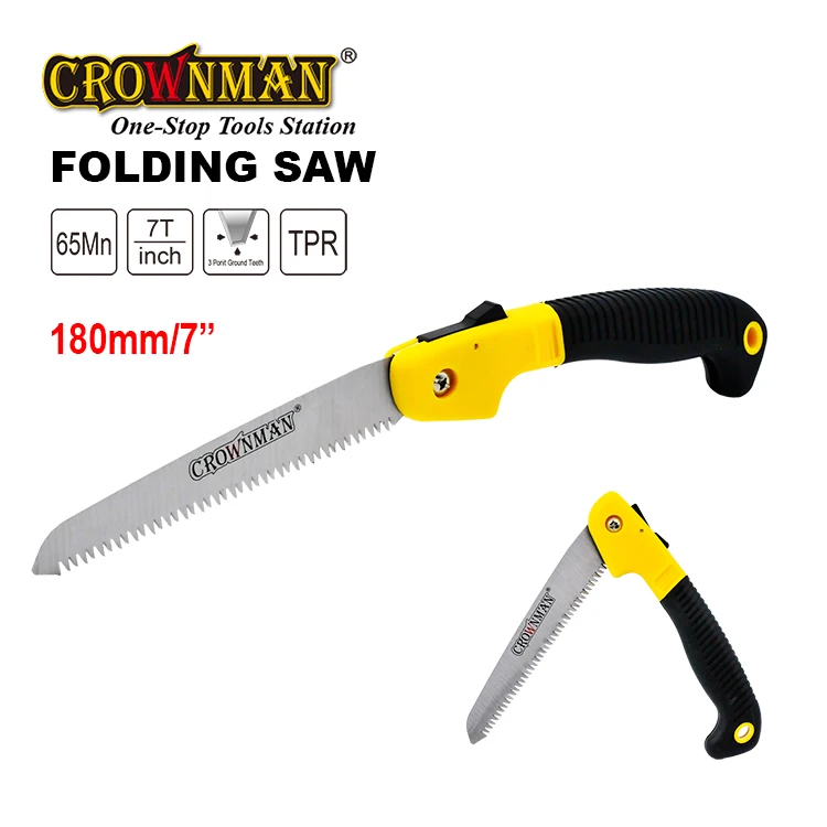 CROWNMAN Garden Tools Wood Folding Saw Outdoor For Camping 65Mn Grafting Pruner For Trees Chopper 180mm Utility Hand Saw