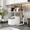 1pc Kitchen Countertop Storage Shelf Pull Out Air Fryer Rack Multi Functional Oven Storage Adjustable Height Kitchen Organizers 1