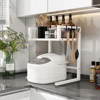 1pc Kitchen Countertop Storage Shelf Pull Out Air Fryer Rack Multi Functional Oven Storage Adjustable Height Kitchen Organizers 1