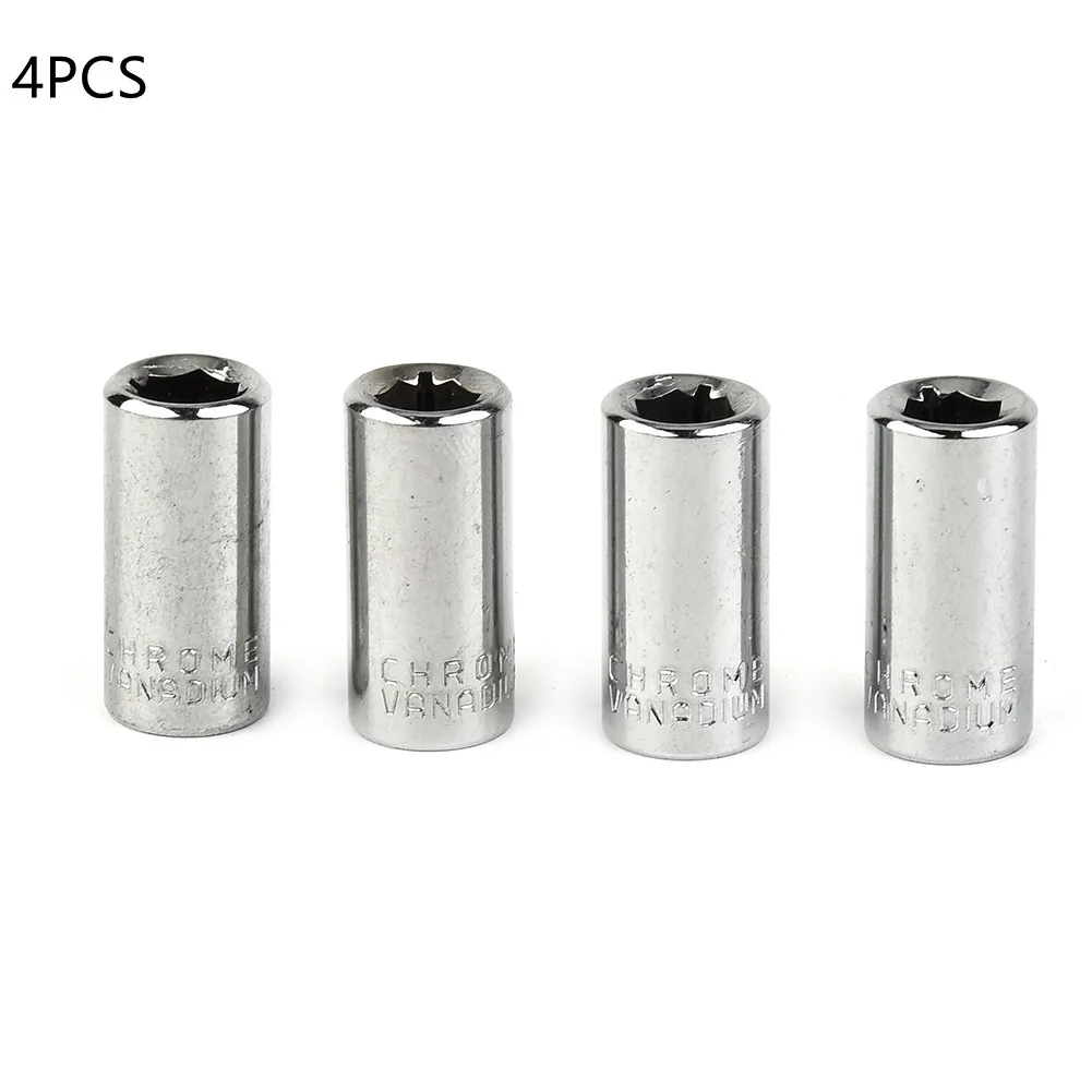 4 Pcs 1/4 ''Square Drive To 1/4'' Hex Socket Bit Converter Cacciavite Bit Adapter Presa Per Chiave Per Utensili Manuali