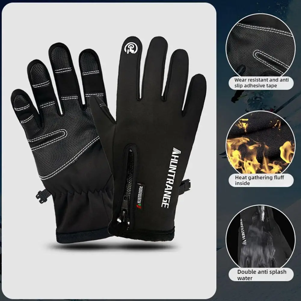 Windproof Touchscreen Finger Snow Ski Gloves For Men Women Waterproof Winter Gloves Cold Weather Non-Slip Thick Fleecing Mittens 5