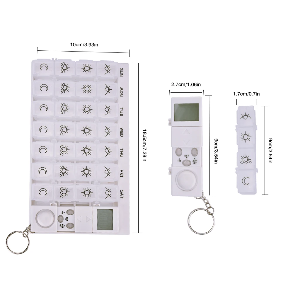 Weekly Pill Box with Timer Reminder