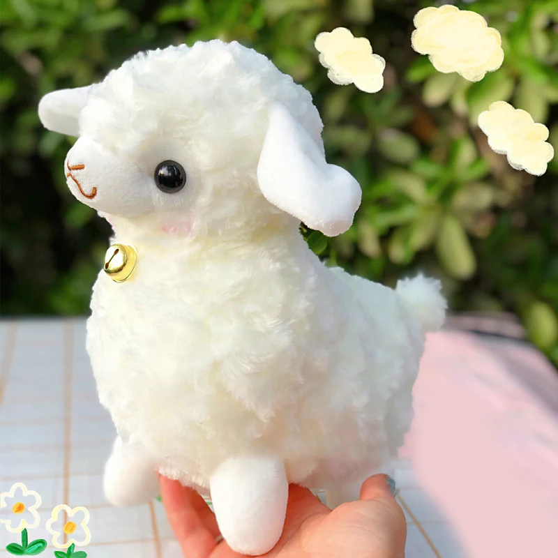 25cm super süße Glocke Schaf Plüsch puppen Kawaii Glocke Lamm Lappen Puppe Alpaka Spielzeug ausgestopft weiches Tier Geburtstag Hochzeits feier Spielzeug Geschenk – Detail 2