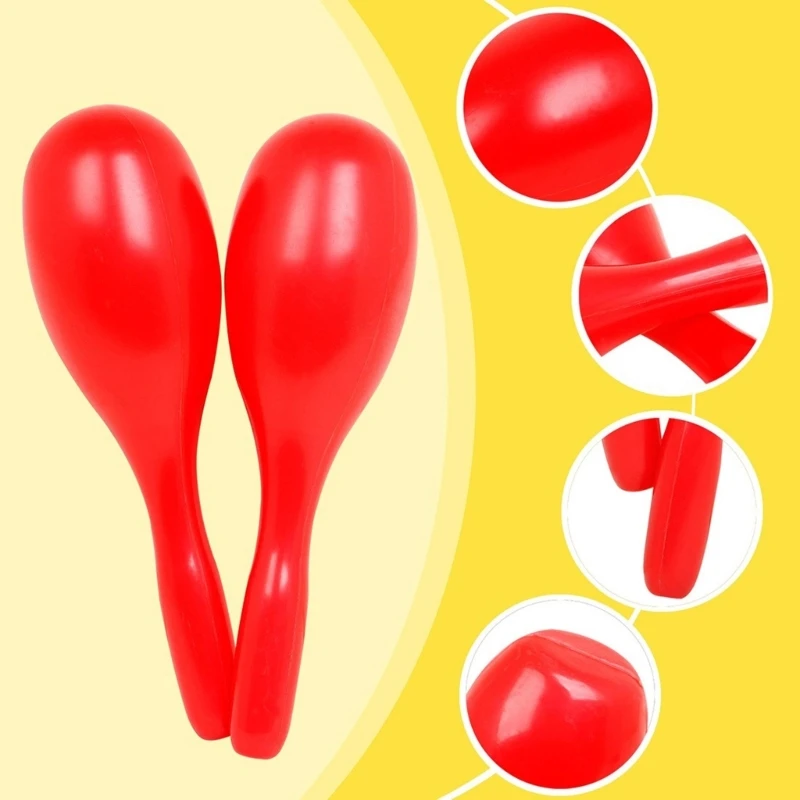 1Pair Maracas Toy Noisemakers Party Favor Plastic Maraca Shakers Musical Instruments Happy Atmospheres Maker