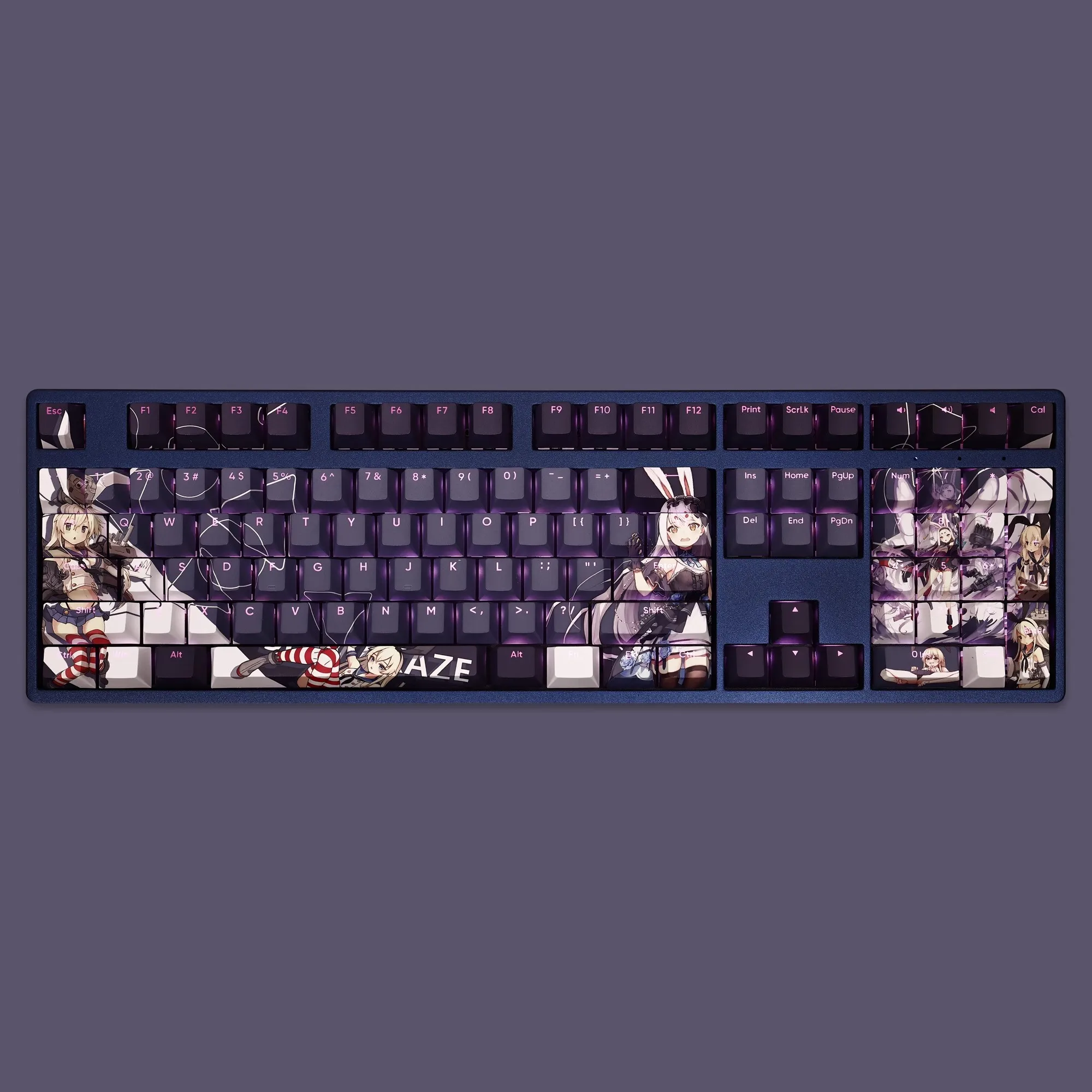 Anime Keycaps Conjunto para Teclado Coleção Kantai Shimakaze Keycap Pbt Dye Subbed Backlit Ansi 61 87 104 108 Chaves - Imagem 6