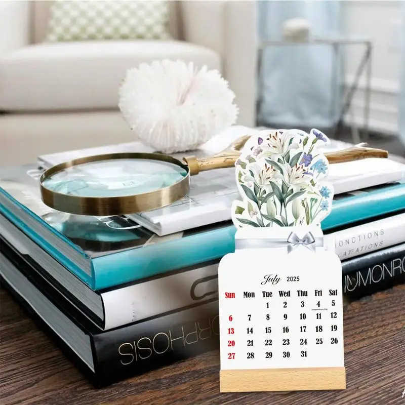 Calendario De Critorio De Flor Florecient De Año Nuevo