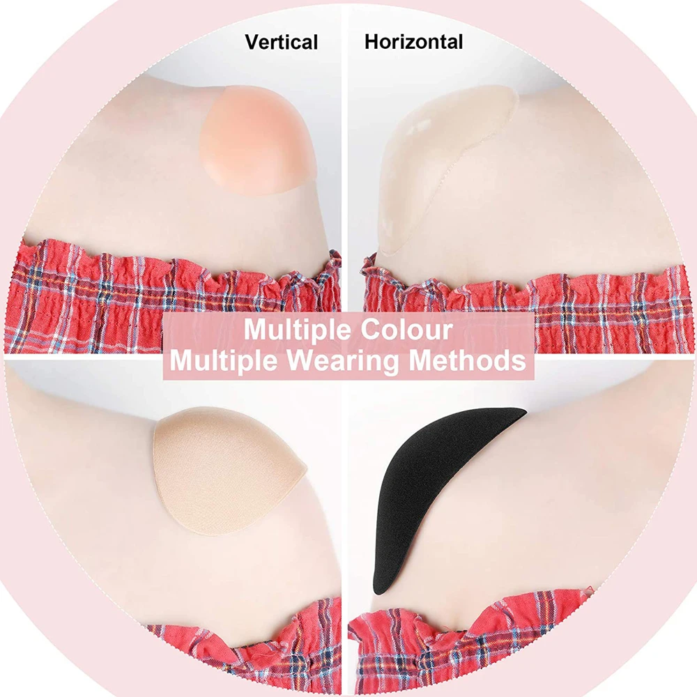 1 Pairs Soft Silicone Shoulder Pads Reusable Adhesive Shoulder Pads Anti-Slip Enhancer for Womens Men Clothing