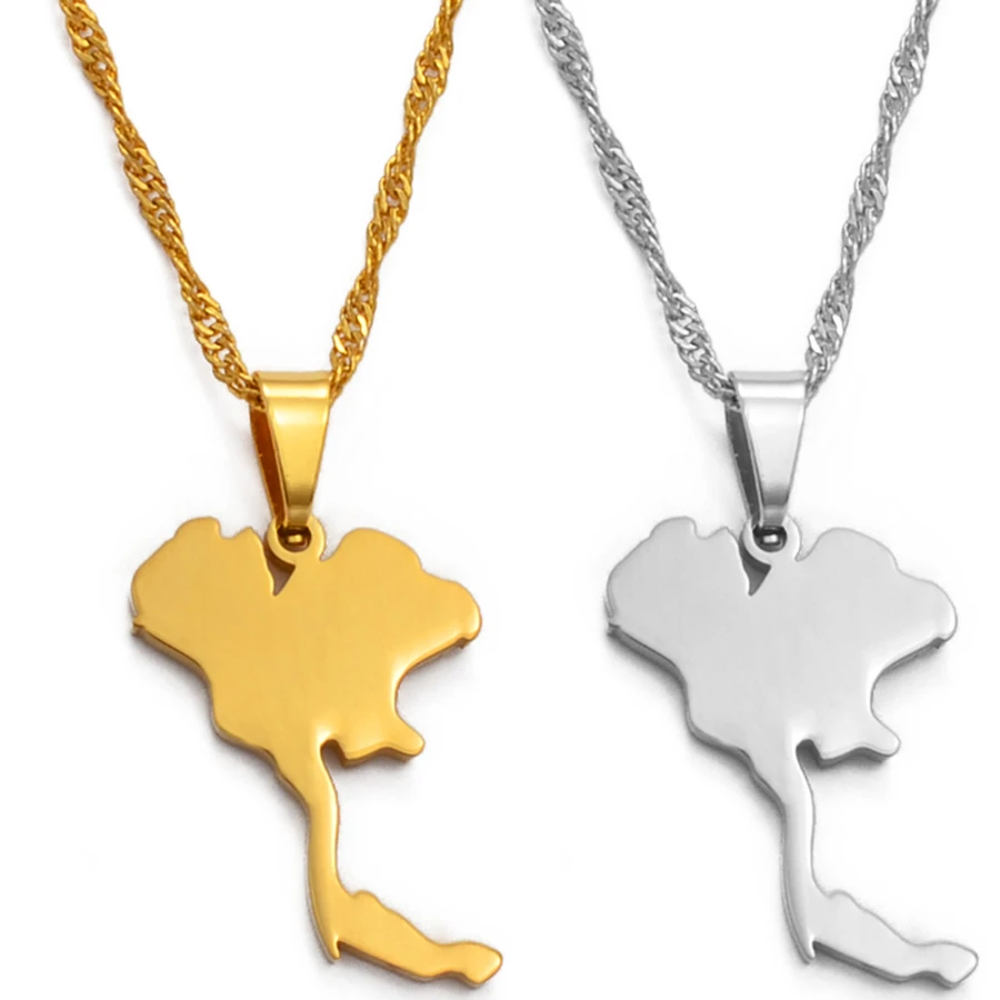 Anniyo collares con colgante de mapa del Reino de Tailandia para mujer/niña, Color dorado, joyería #024721|necklaces for necklacemap pendant necklace - AliExpress