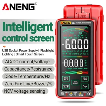 ANENG 683 Smart Digital Multimeter Touch Screen, Rechargeable, 6000 Counts