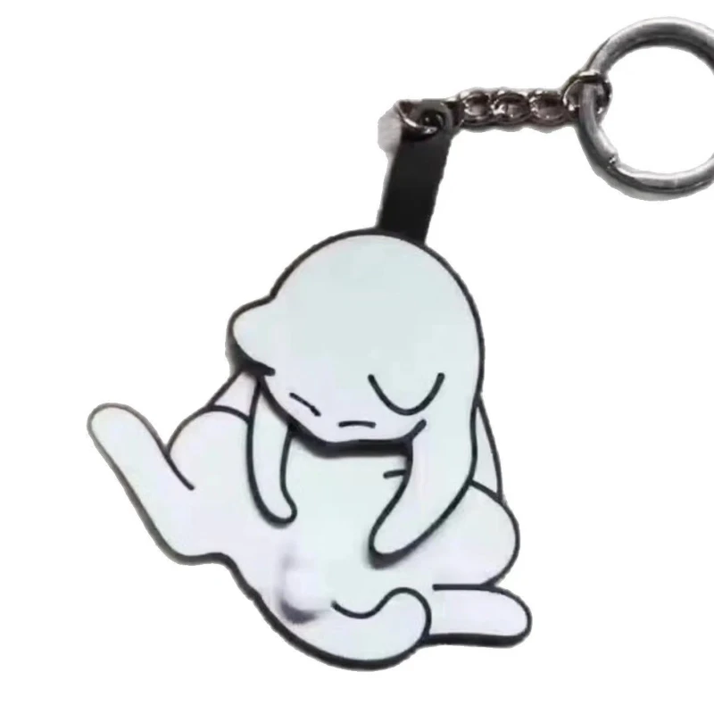 1PC Cute  creative  mischievous cat pendant rotatable acrylic keychain accessory student cartoon backpack pendant