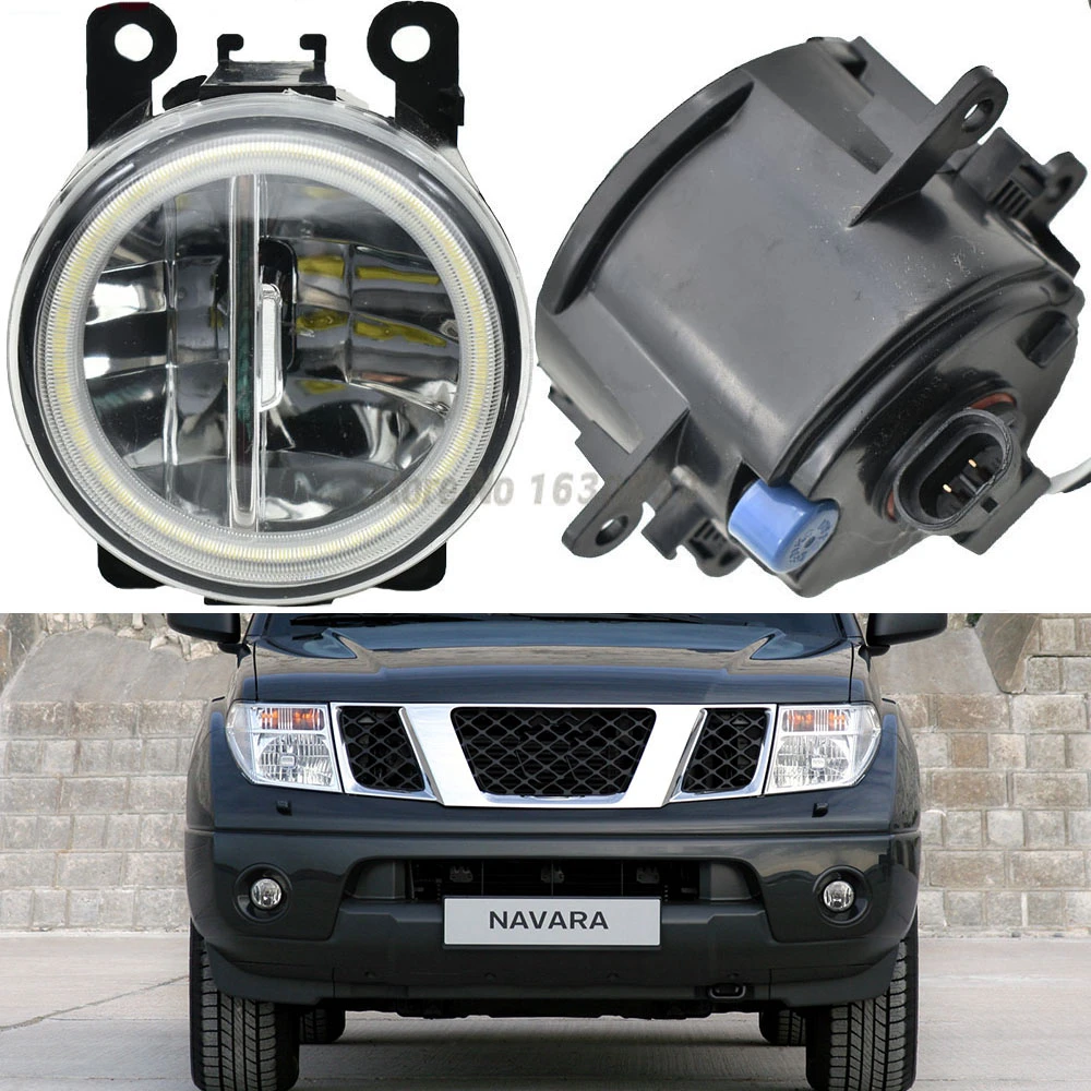 2X Led Fog Lights Assembly for Nissan NP300 Navara D40 2004 2014 2015 Angel Eyes Daytime Running