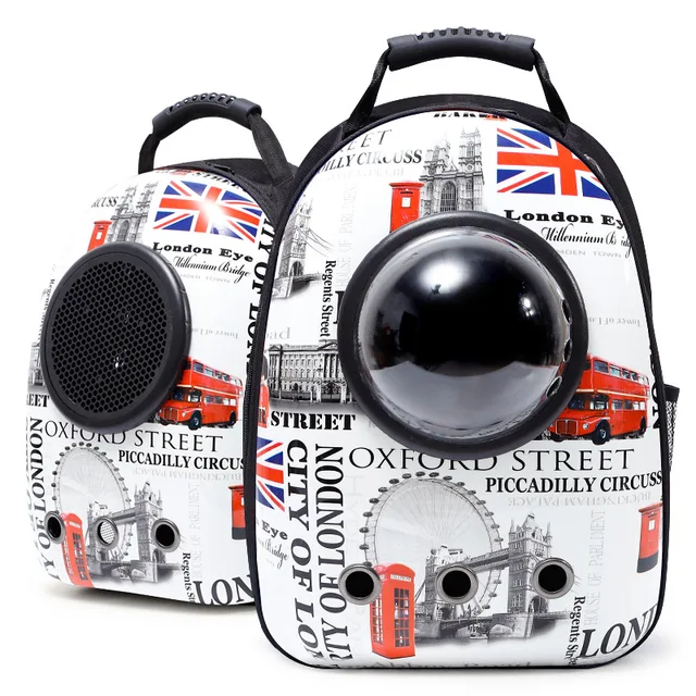 Space breathable cat bag, cat and dog pet bag, portable outdoor backpack, large capacity, transparent visual window, ventilated 3
