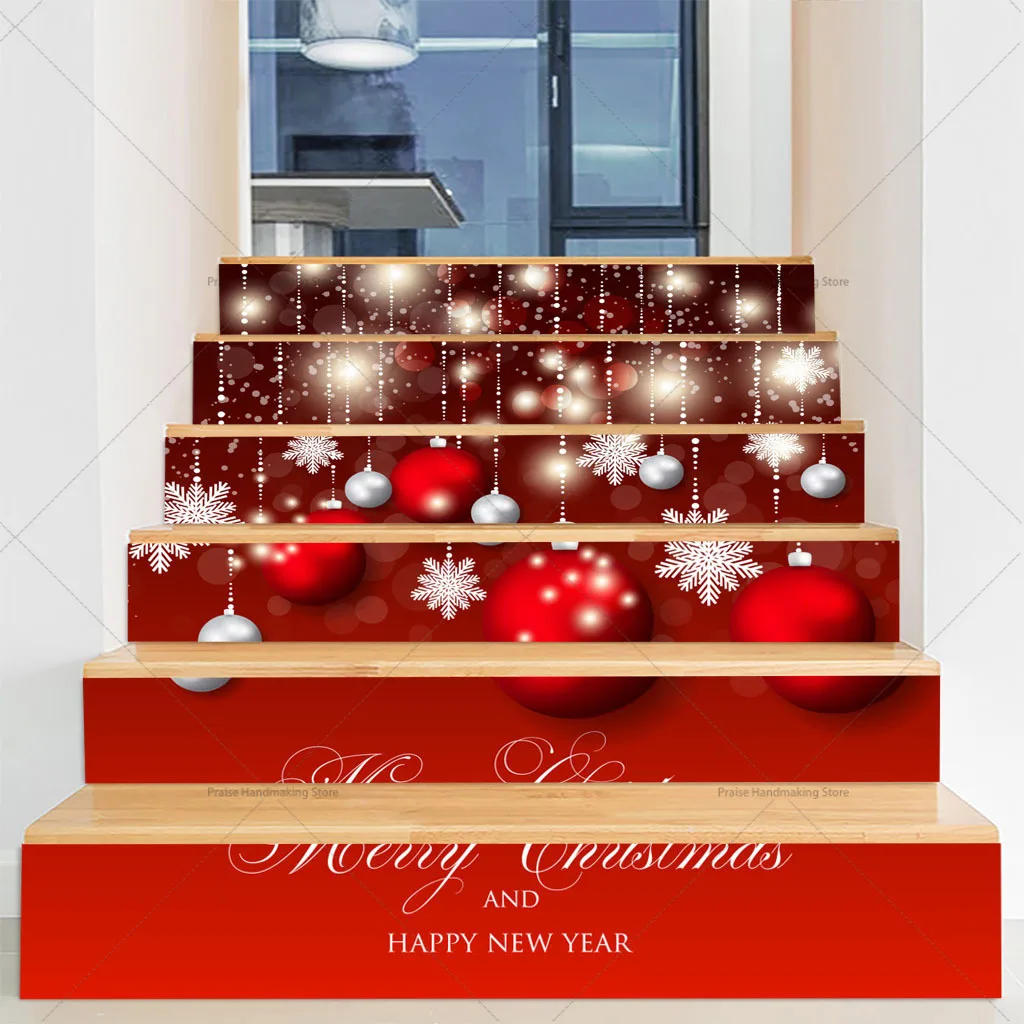 Christmas Decoration Staircase Stickers Removable Waterproof Stickers PVC Holiday Decoration Ladder Anti-slip