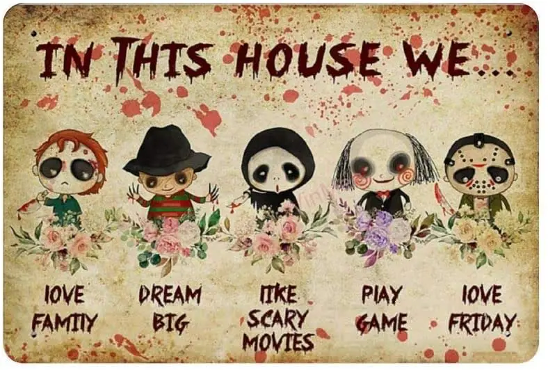 

В этом доме мы любим новые парковочные Ретро Металлические фотоплакаты Настенный декор искусство потертый шик подарок