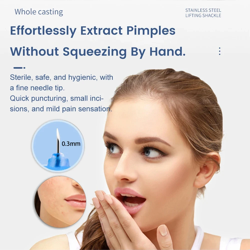 50pcs Disposable Blackhead Remover Acne Needles Blackhead Remover Tool Removal and Facial Cleaning Stainless Steel Needles