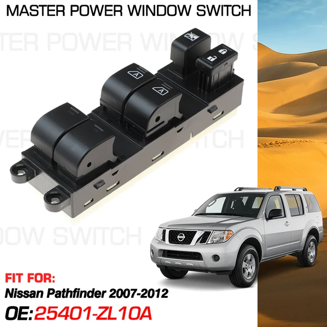 مفتاح طاقة نافذة السيارة لوحة رئيسية لنيسان باثفندر 2007 2008 2009 2010 2011 ، 25401-ZL10A ، 14 + 2 Pins جانب السائق