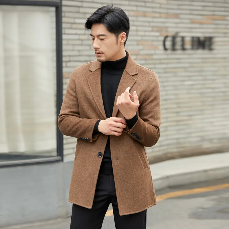 Jueqi 남성용 양면 양모 세트 코트, 순수 양모 MR-3011, 100%