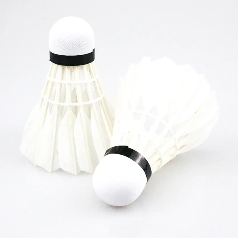Goose Feather Shuttlecocks Resistant Cork Ball Head Badminton for Outdoor Amateur Training 12Pcs/Set