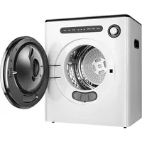 9-pound front mounted stainless steel washing machine with exhaust pipe and control panel, suitable forapartments and households 1