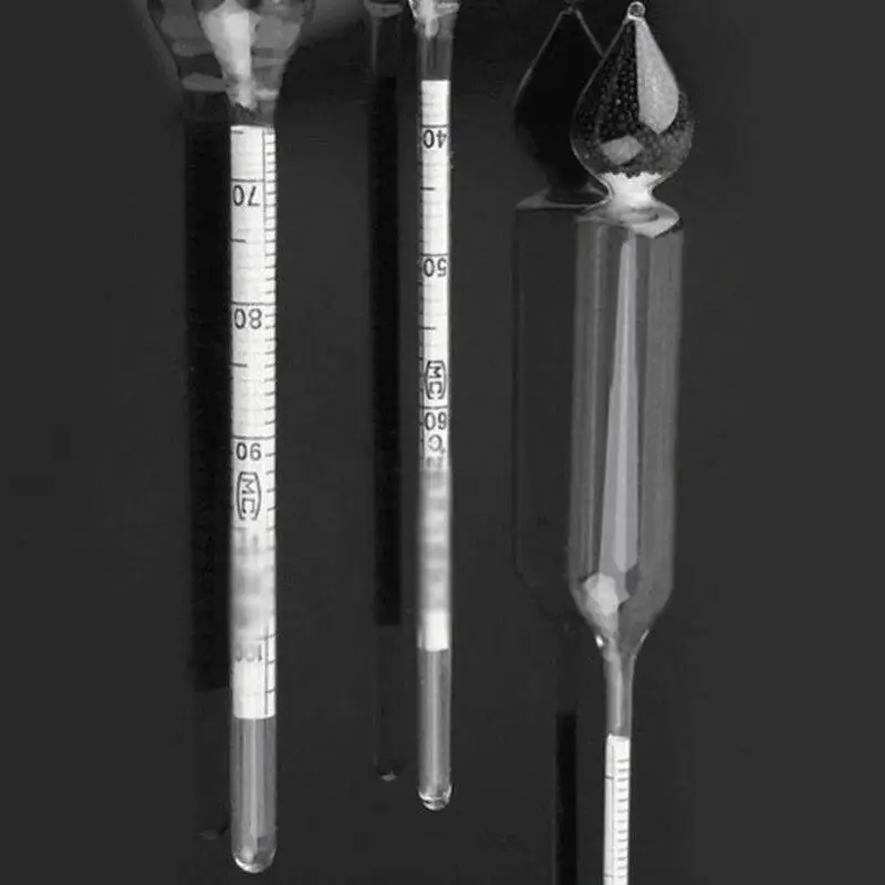 Cocktail Bar Tools 3 Pcs 0-100 Hydrometer Alcoholmeter Tester Set Alcohol Concentration Meter + Themometer Concentration Meters