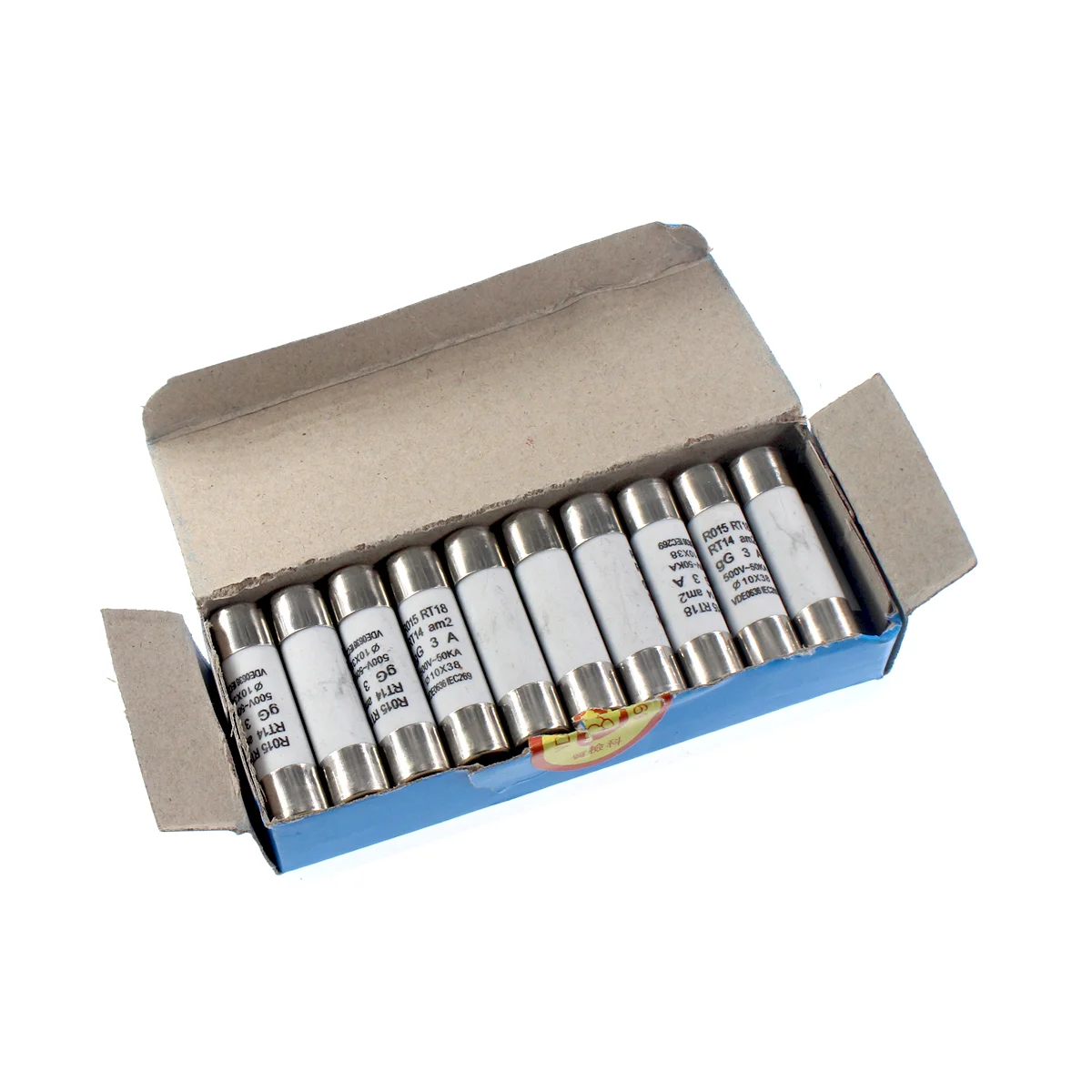 Car Fuses 10Pcs 10*38 Fast blow Ceramic Fuse 10x38mm 500V 0.5A-32A RO15 RT18 RT14