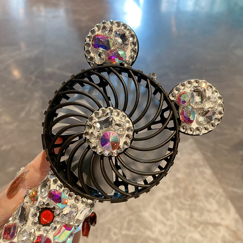 Portable Electric Fan with Rhinestones.