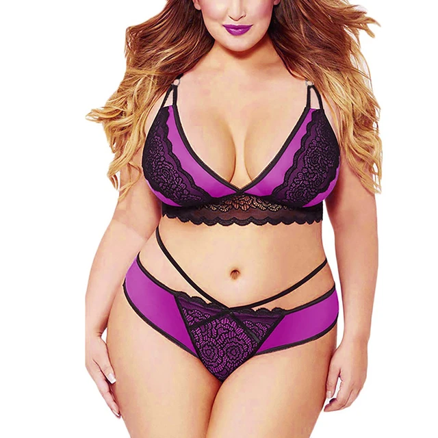 5xl Sexy Lingerie Women's Underwear Set Plus Size Lingerie Sexy V