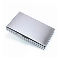 RFID Secure Aluminium Cardholder - Slim, Minimalist & Portable Wallet with Large Capacity (Silver)