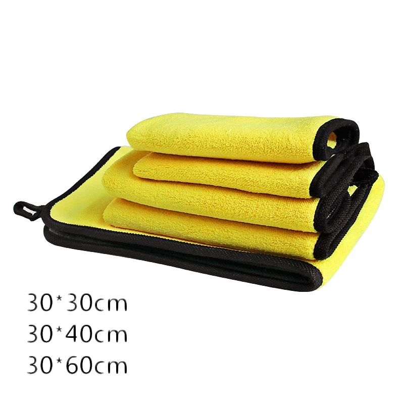 1-5pcs Microfiber Cleaning Towel Thicken Soft Drying Cloth Car Body Washing Wipe Rag Towels Double Layer Clean Rags 30/40/60cm microfiber towel microfiber cleaning cloths microfiber car towel microfiber towels microfiber washing towel car washing towel drying cloth