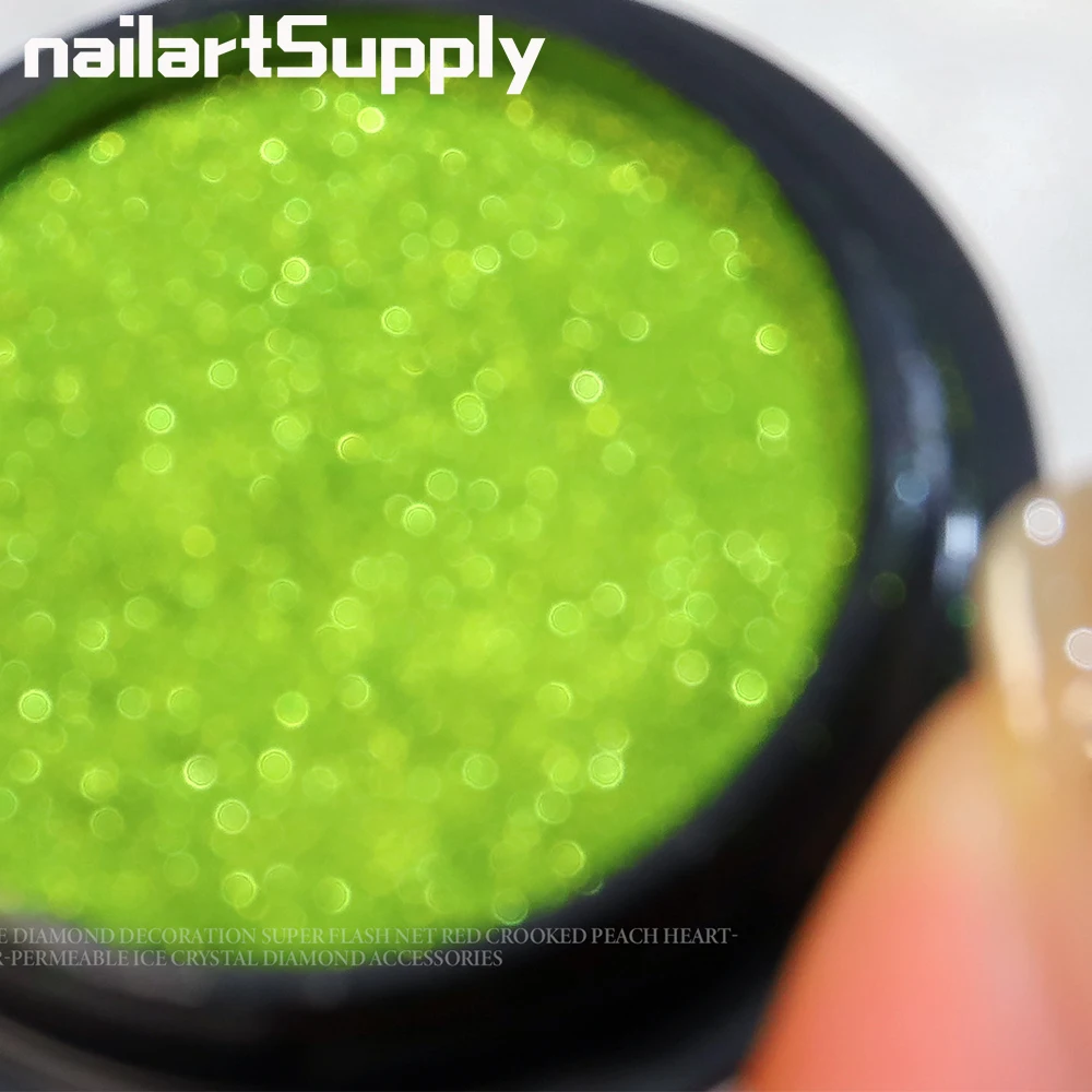 1Jar Fresh Light Rose Green Apple Green Nail Glitter Powder Specchio Magico Aurora Powder Dust Manicure Pigment Nail Art Accessorie