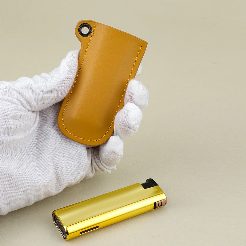 Description Picture 5 of itemHandmade PU Leather Lighter Case For Mini Bic&Cricket Lighters Pouches Sleeve Cover Holder Smoking Cigarette Accessories