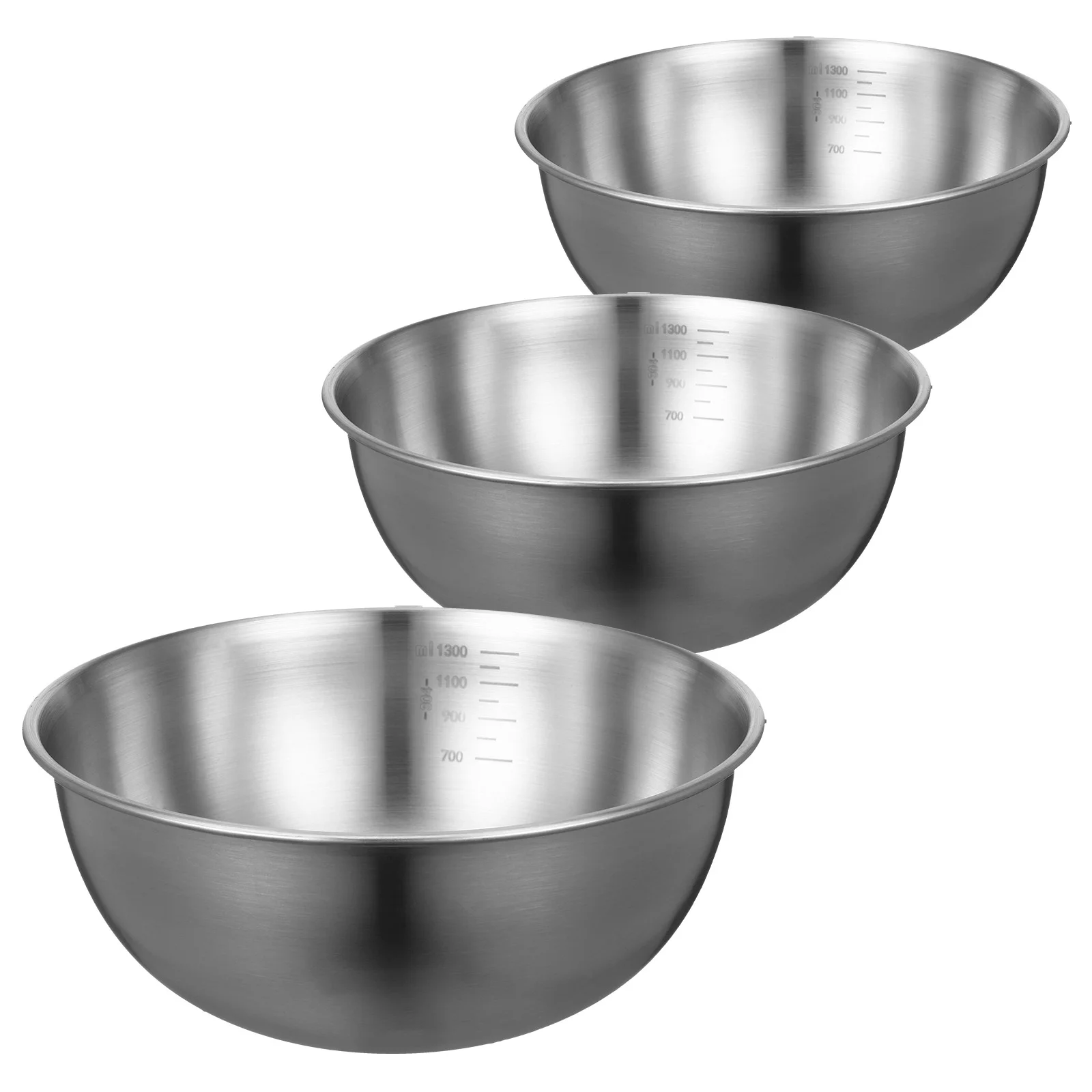 

3Pcs Stainless Steel Salad Bowl Soup Bowl Fruit Snack Bowl Food Container Soup Basin Soup Bowls
