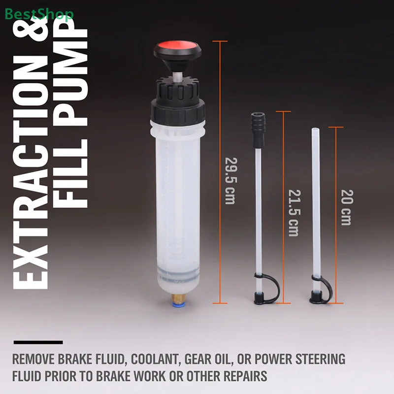 Auto Brake Fluid Extractor Auto Oil Change Syringe With Hose Dual Purpose Oil Change Tool 100-500cc Automotive Supplies