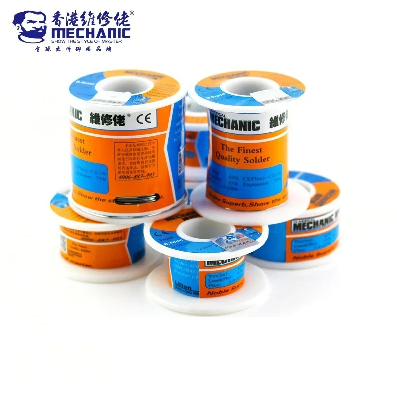

500g MECHANIC HX-T100 high purity low melting point solder wire Sn63%Pb37% 0.2/0.3/0.4/0.5/0.6/0.8/1.0/1.2mm tin 1%~3%180Celsius