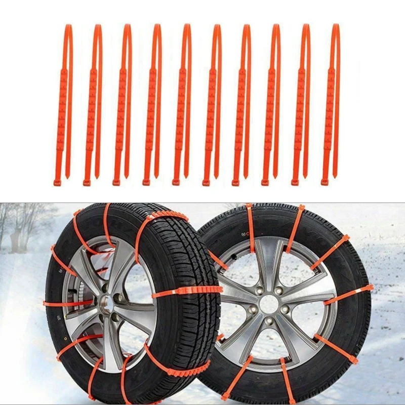 10pcs Car tire anti-skid ties emergency snow anti-skid chains universal mud car chains obd2 car accessories