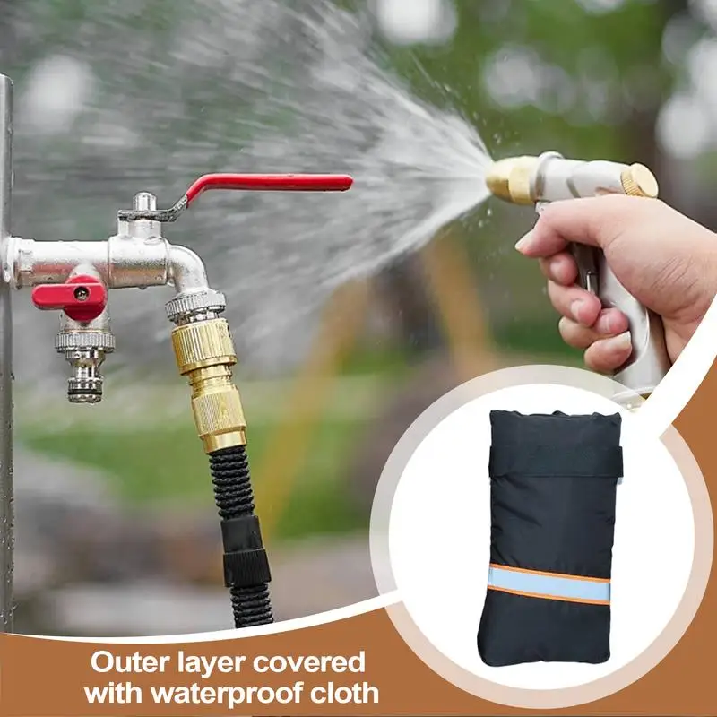 Faucet Winter Freeze Protection Faucet Socks Reusable Waterproof Outdoor Protector With Reflective Strips For Winter Free