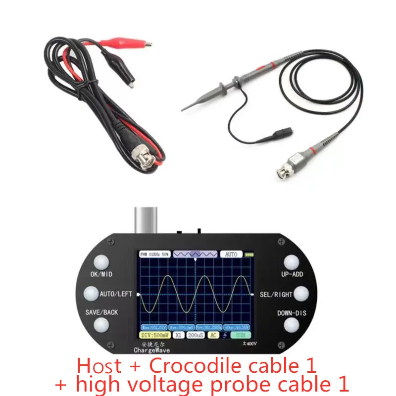 Mini Digital Handheld Oscilloscope 2.5Mhz Sampling Rate 500Khz Bandwidth Support AUTO 80Khz PWM for Electronic Repair DIY 2