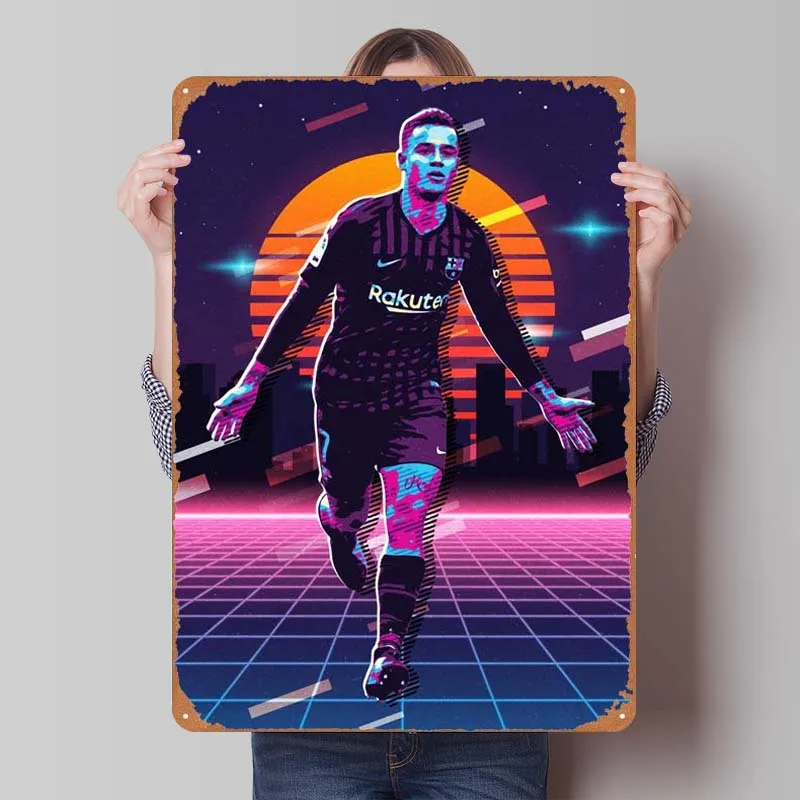 Филип кутинхо 80-х годов, спортивный металлический постер, украшение для спальни, винтажное металлическое искусство, украшение для стен, мужская пещера